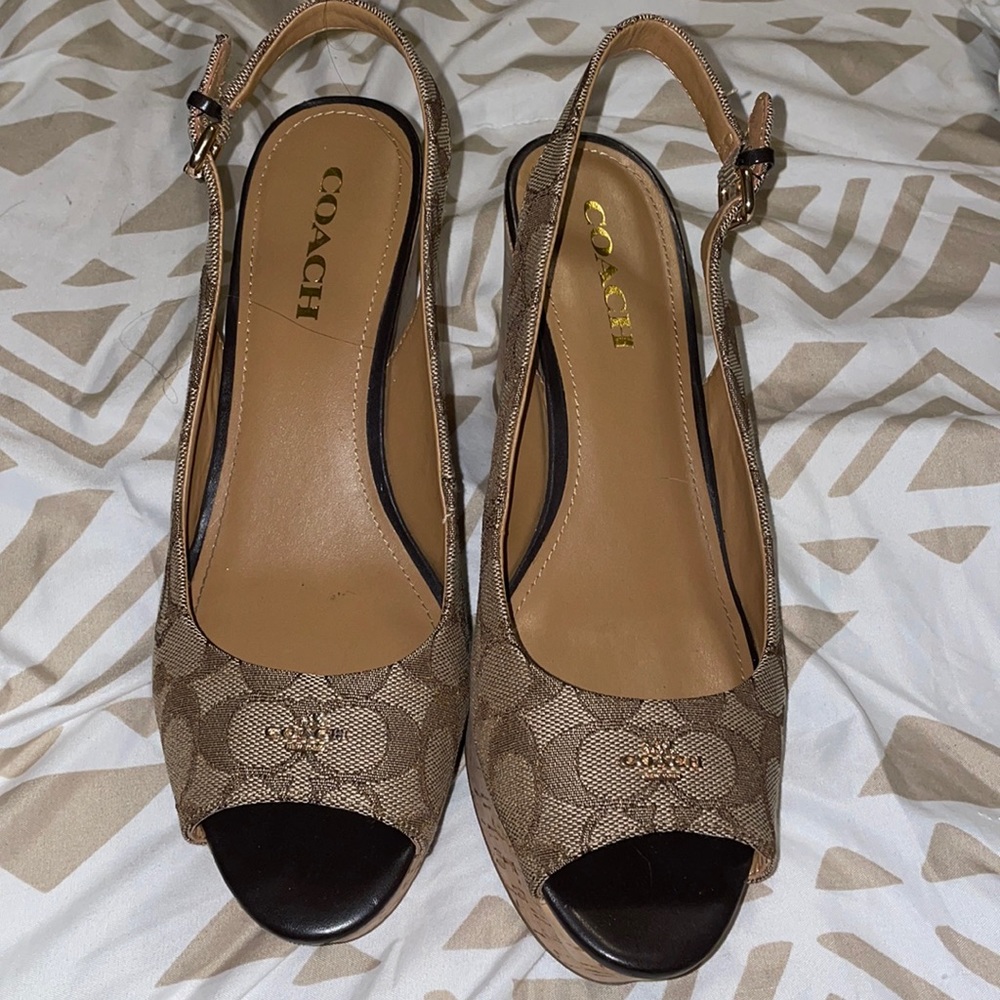 Coach cork wedge sandal